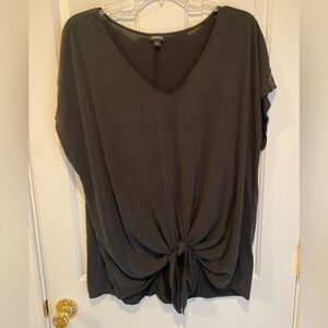 Torrid Gray Dolman Sleeve Tie Front Blouse